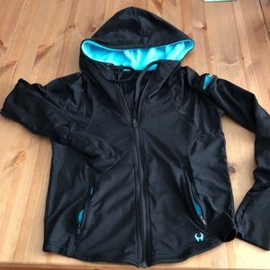 Hylete Black Hoodie with Teal Lining